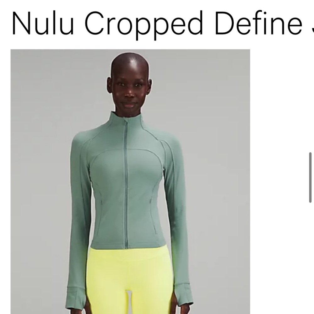 Lululemon Nulu Cropped Jacket in shade Tidewater Teal